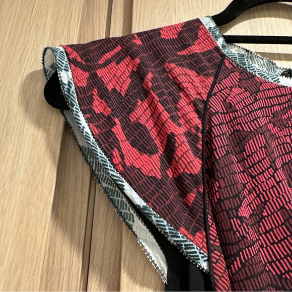 PROENZA SCHOULER Abstract-Print Silk Peplum Top - Size 10 - Picture 3 of 12